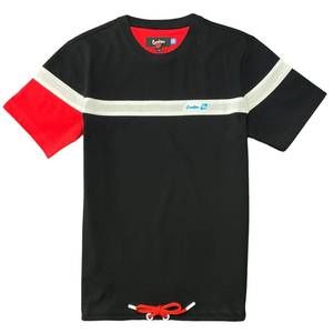 NEW COOKIES women's bal harbor interlock short sleeve knit tee in black/red